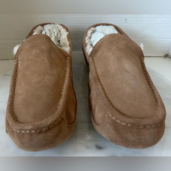 UGG MENS ASCOT SLIPPER CHESTNUT BROWN M9 Moccasin toe, Slip-on, indoor/outdoor - Picture 2 of 7